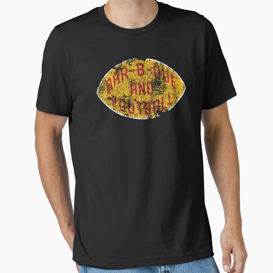 Bar B Que And Football T-Shirt - Minimalist Print Unisex - T-Shirt, Sweatshirt, Hoodie
