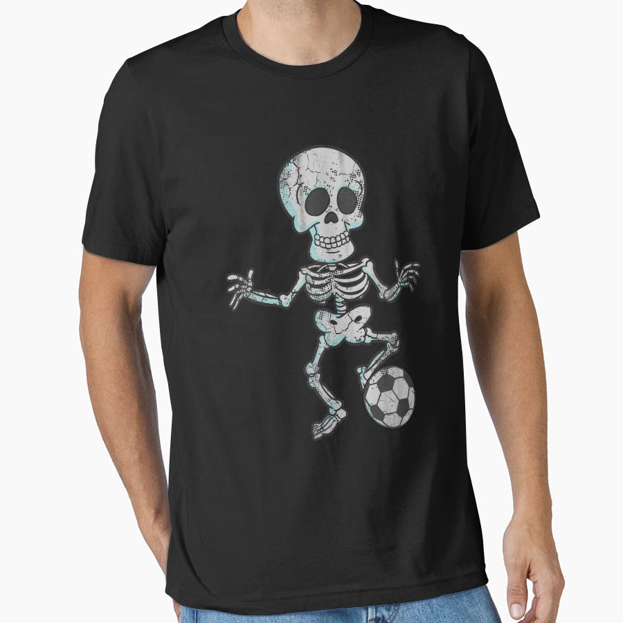 Soccer Skeleton Halloween T-Shirt - Graphic Print Men Women - T-Shirt, Sweatshirt, Hoodie