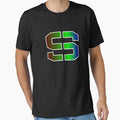 Large Letter S Elegant Colored Monogram T-Shirt - Unique Graphic Unisex - T-Shirt, Sweatshirt, Hoodie