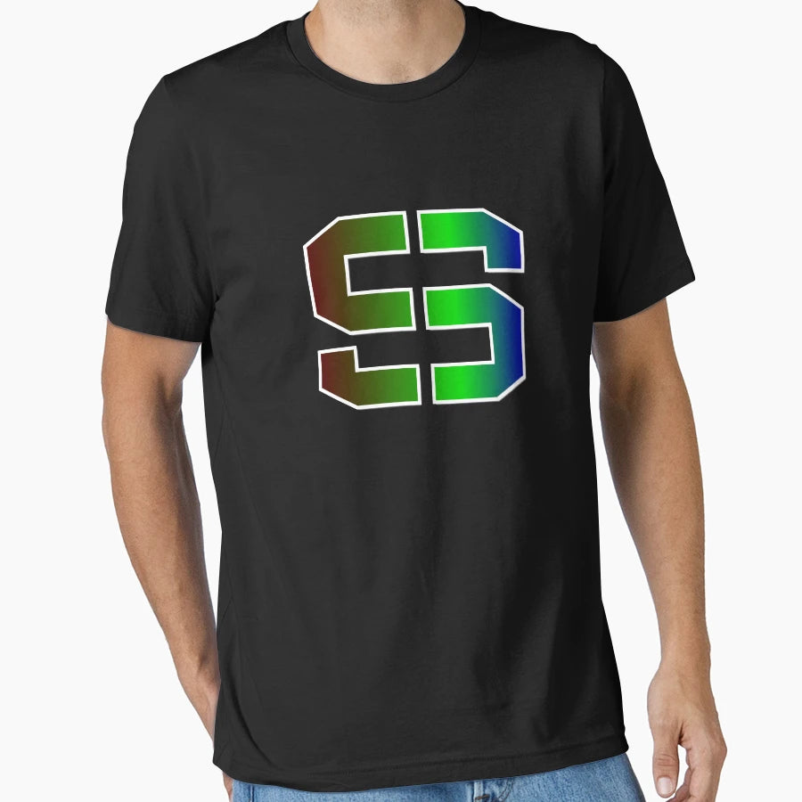 Large Letter S Elegant Colored Monogram T-Shirt - Unique Graphic Unisex - T-Shirt, Sweatshirt, Hoodie