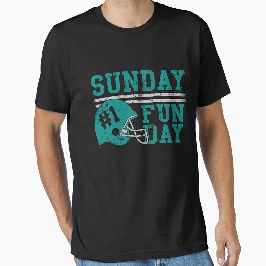 Sunday Funday Football Helmet T-Shirt - Trendy Graphic for Adults - T-Shirt, Sweatshirt, Hoodie