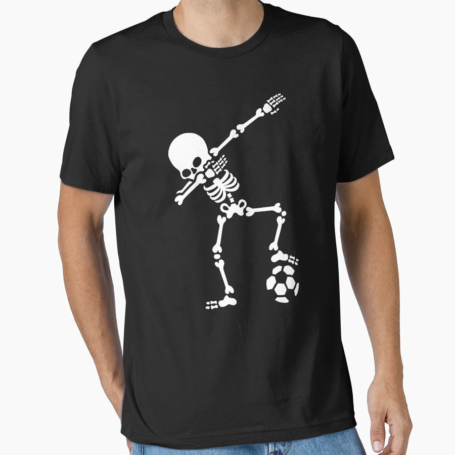 Dab Dabbing Skeleton Football Soccer T-Shirt - Graphic Print Men Women - T-Shirt, Sweatshirt, Hoodie