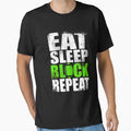 Eat Sleep Block Repeat Football T-Shirt - Casual Everyday Wear Unisex - T-Shirt, Sweatshirt, Hoodie