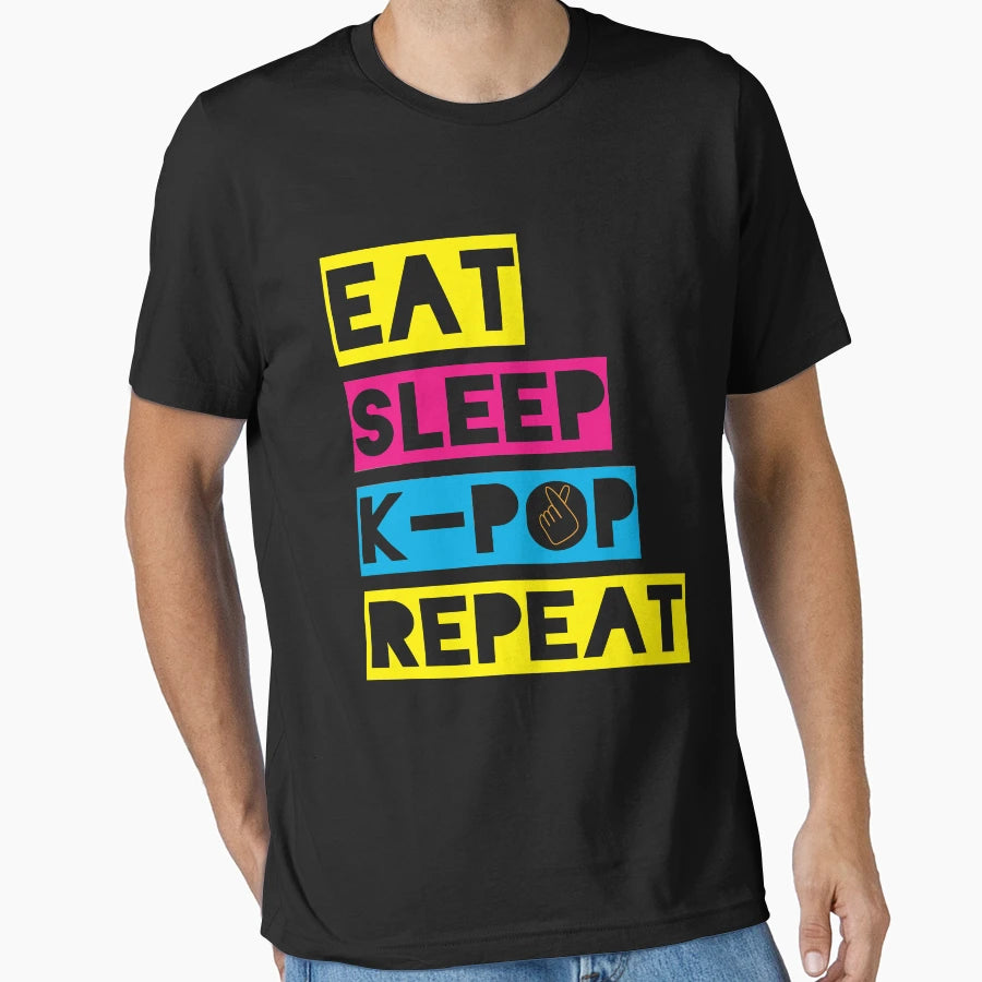 Eat Sleep K Pop Repeat T-Shirt - Aesthetic Graphic Unisex - T-Shirt, Sweatshirt, Hoodie