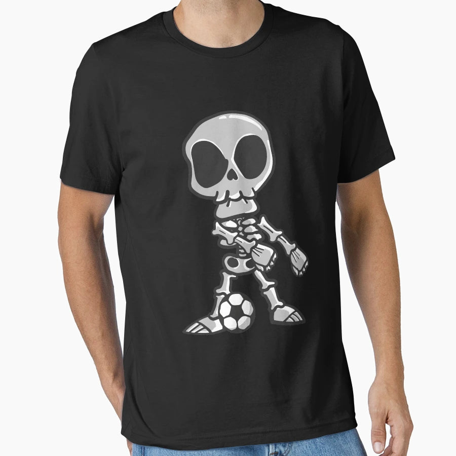 Skeleton Soccer Halloween Art Football T-Shirt - Novelty Apparel Unisex - T-Shirt, Sweatshirt, Hoodie