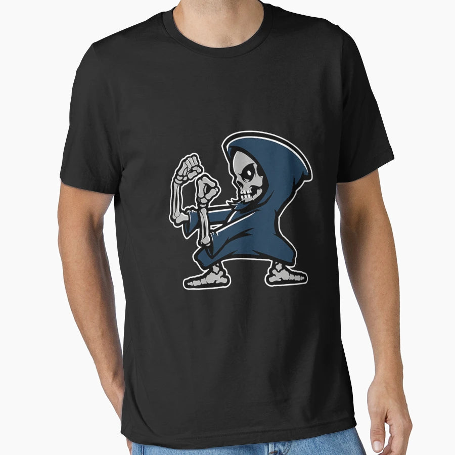 Grim Reaper Figthing T-Shirt - Aesthetic Graphic for Adults - T-Shirt, Sweatshirt, Hoodie