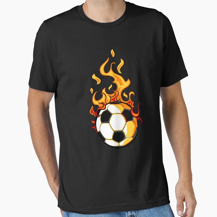 Flaming Soccer Ball T-Shirt - Fun Novelty Design for Adults - T-Shirt, Sweatshirt, Hoodie