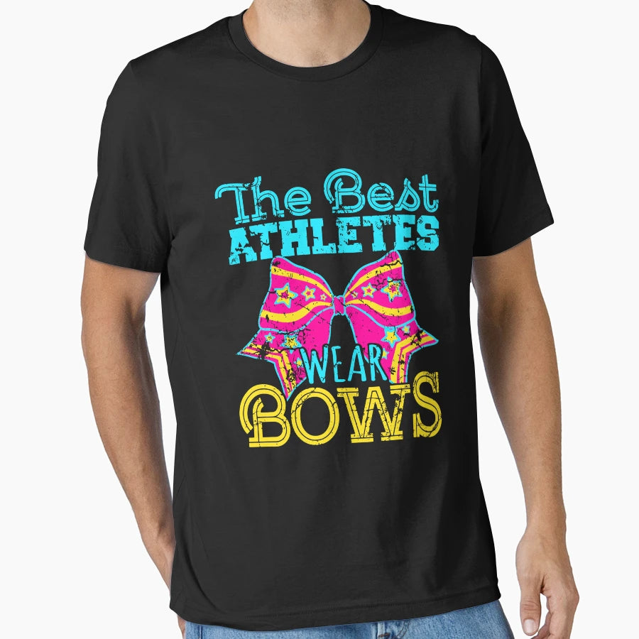 Cheerleading Best Athletes Wear Bows T-Shirt - Unique Graphic for Adults - T-Shirt, Sweatshirt, Hoodie