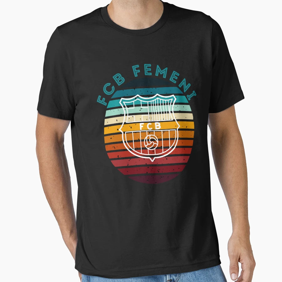 Fc Barcelona Femeni Sunset Background T-Shirt - Custom Art Print Men Women - T-Shirt, Sweatshirt, Hoodie