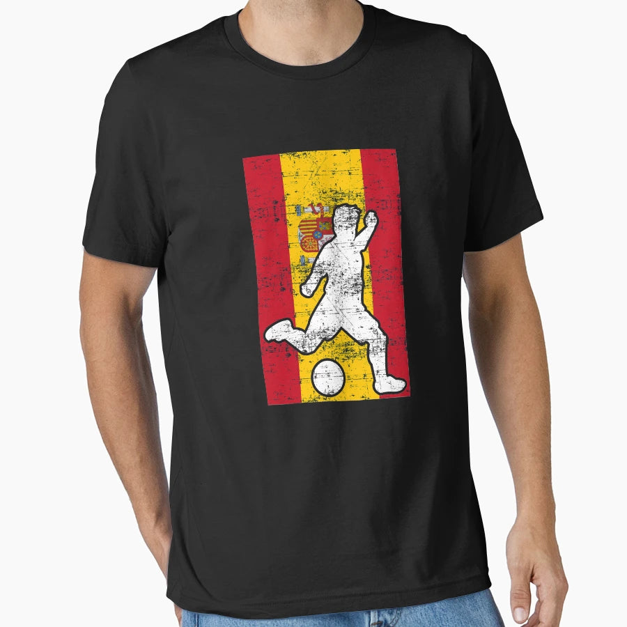 Spain Flag Soccer Player T-Shirt - Minimalist Print Unisex - T-Shirt, Sweatshirt, Hoodie