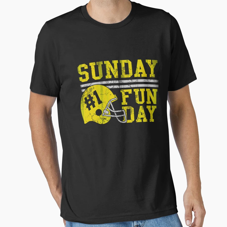Sunday Funday Football Helmet T-Shirt - Trendy Graphic Unisex - T-Shirt, Sweatshirt, Hoodie