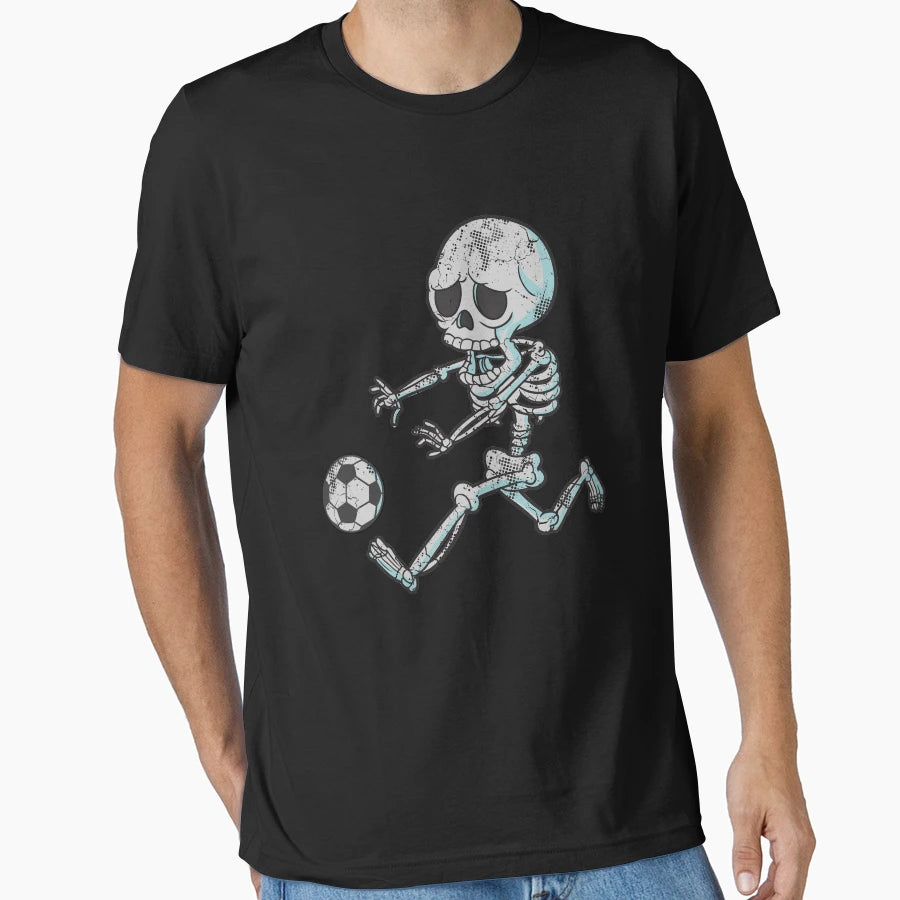 Skeleton Soccer Halloween T-Shirt - Streetwear Style Men Women - T-Shirt, Sweatshirt, Hoodie
