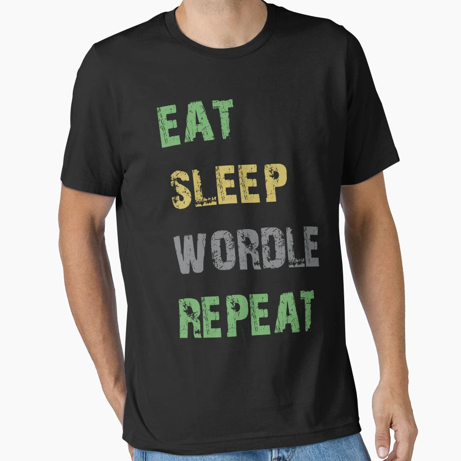 Eat Sleep Wordle Repeat T-Shirt - Graphic Print for Adults - T-Shirt, Sweatshirt, Hoodie