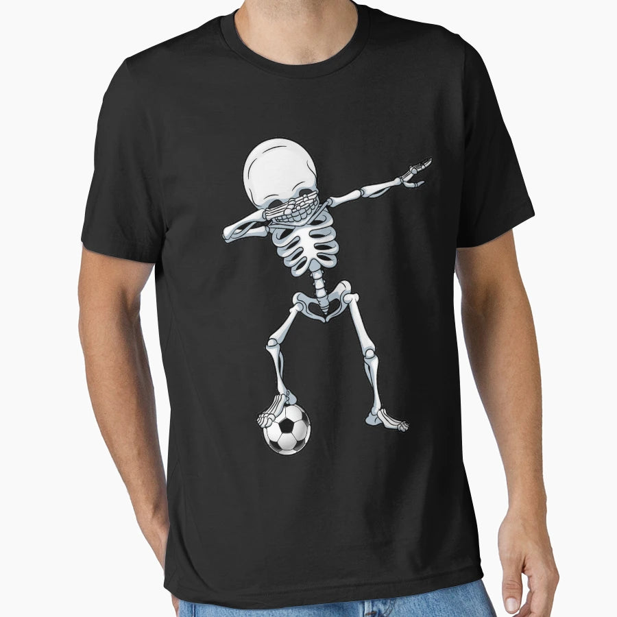 Dabbing Skeleton Soccer Halloween T-Shirt - Streetwear Style for Adults - T-Shirt, Sweatshirt, Hoodie