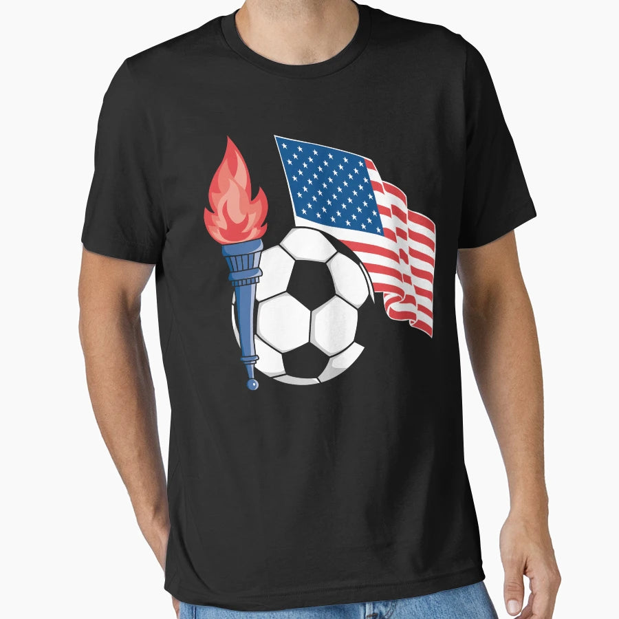 American Usa Soccer T-Shirt - Graphic Print Unisex - T-Shirt, Sweatshirt, Hoodie