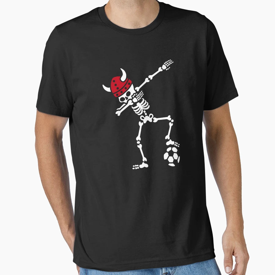 Denmark Dab Dabbing Skeleton T-Shirt - Fun Novelty Design for Adults - T-Shirt, Sweatshirt, Hoodie