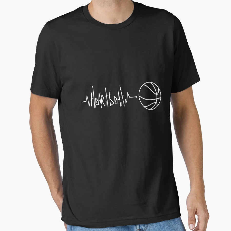 Basketball Heartbeat T-Shirt - Aesthetic Graphic Unisex - T-Shirt, Sweatshirt, Hoodie
