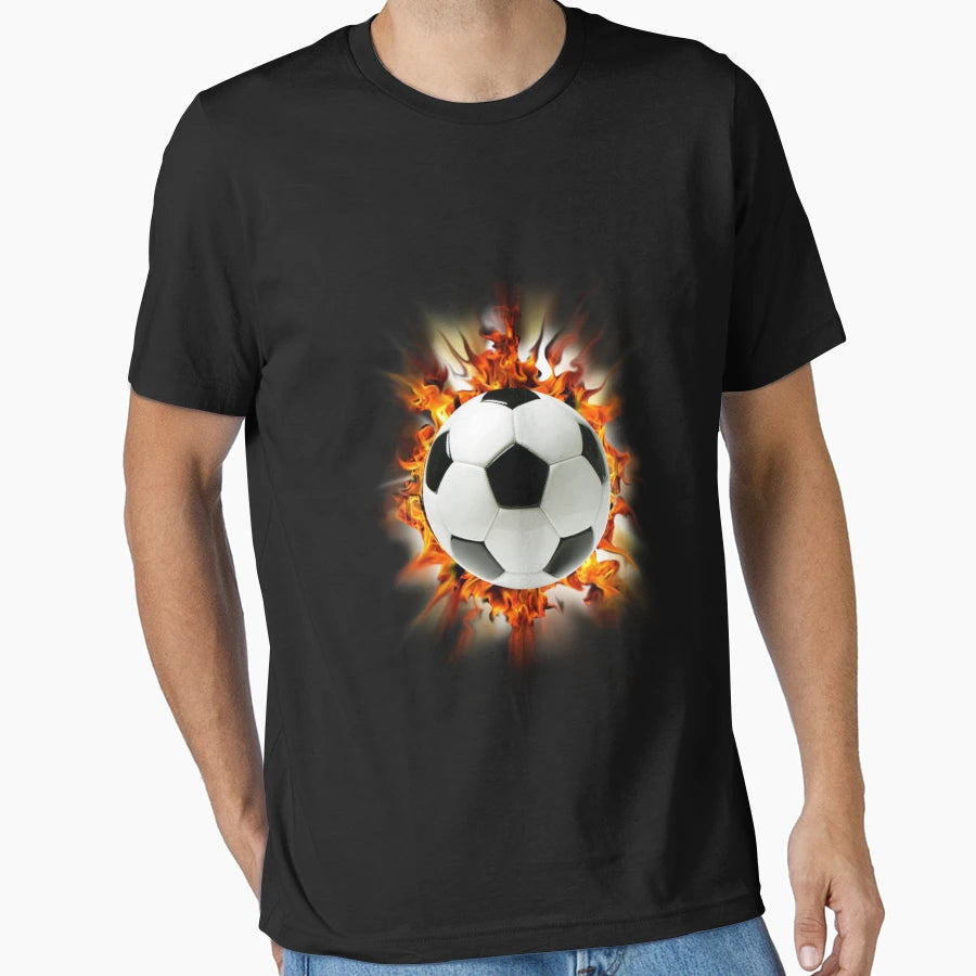 Flaming Soccer Ball T-Shirt - Novelty Apparel Men Women - T-Shirt, Sweatshirt, Hoodie