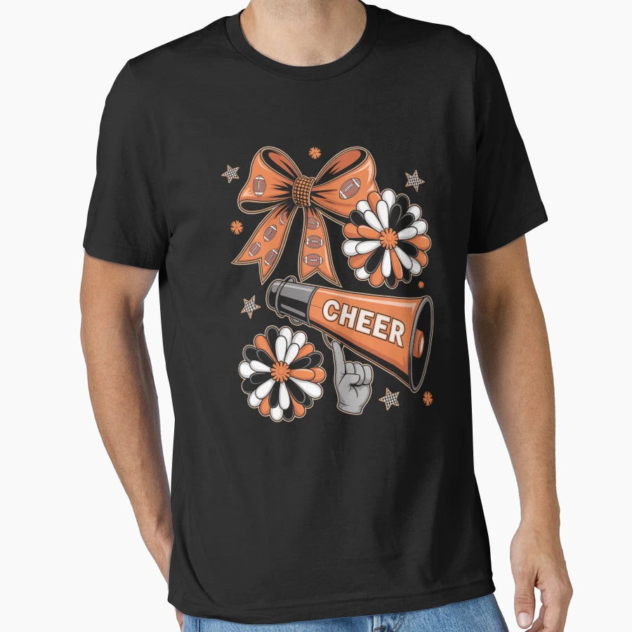 Coquette Cheer Bow Sport Cheerleader T-Shirt - Casual Everyday Wear Unisex - T-Shirt, Sweatshirt, Hoodie
