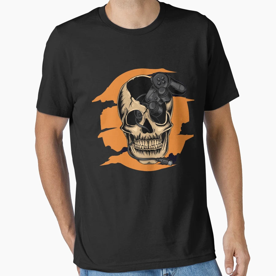 Halloween Skeleton Video Gamer T-Shirt - Unique Graphic for Adults - T-Shirt, Sweatshirt, Hoodie