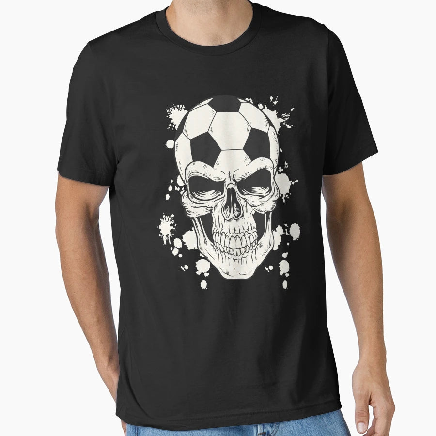 Soccer Skull T-Shirt - Minimalist Print Unisex - T-Shirt, Sweatshirt, Hoodie