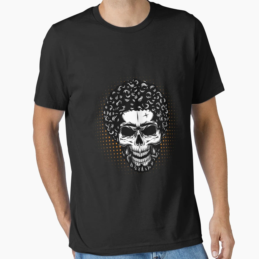 Skull Hair Scary Face Halloween T-Shirt - Fun Novelty Design Men Women - T-Shirt, Sweatshirt, Hoodie