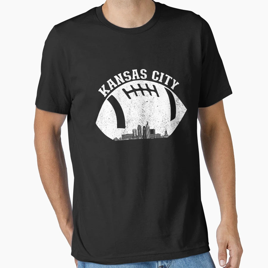 Kansas City Skyline Football Fan T-Shirt - Streetwear Style for Adults - T-Shirt, Sweatshirt, Hoodie
