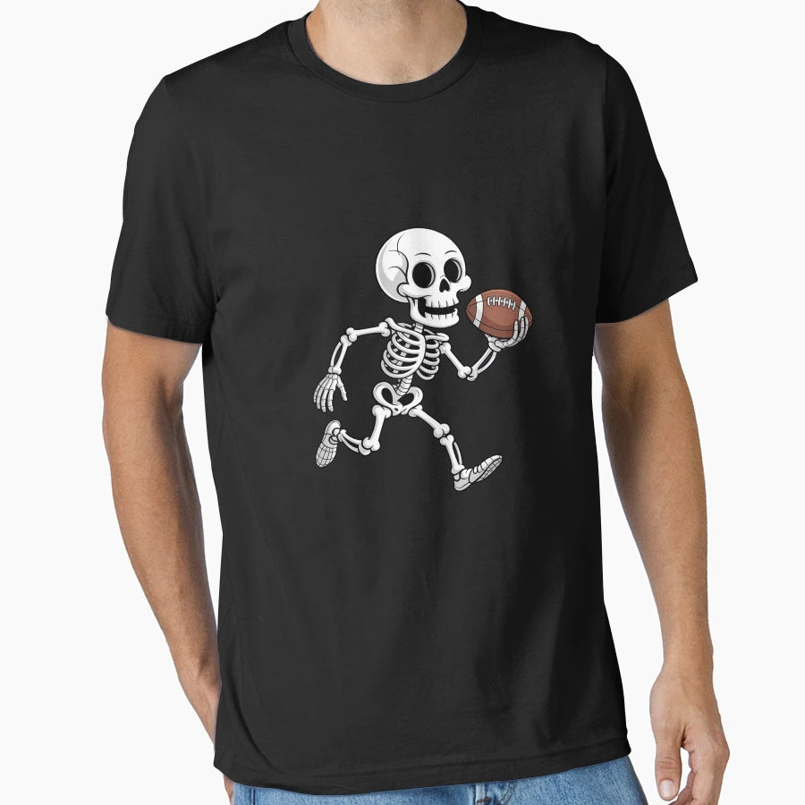 Skeleton Quarterback Football Halloween T-Shirt - Custom Art Print Unisex - T-Shirt, Sweatshirt, Hoodie