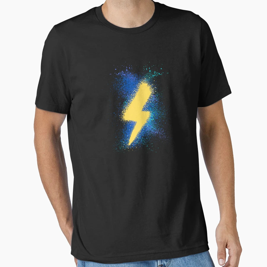 Lightning Bolt Spray Paint T-Shirt - Casual Everyday Wear for Adults - T-Shirt, Sweatshirt, Hoodie