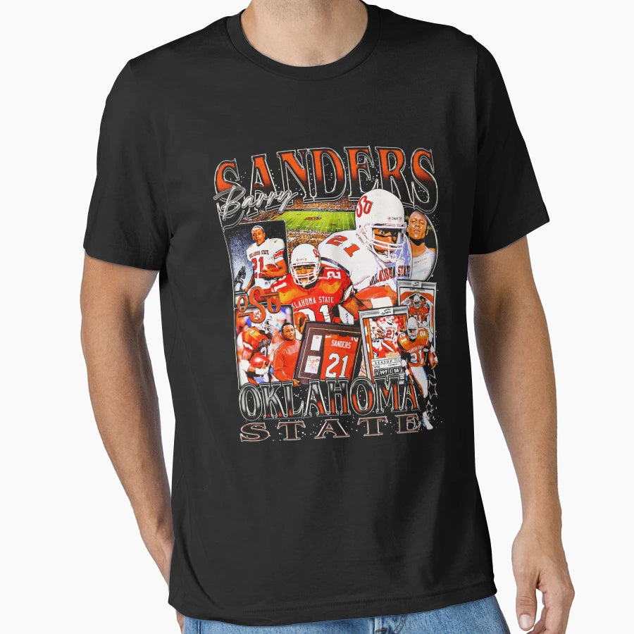 Barry Sanders College Bootleg T-Shirt - Trendy Graphic Men Women - T-Shirt, Sweatshirt, Hoodie
