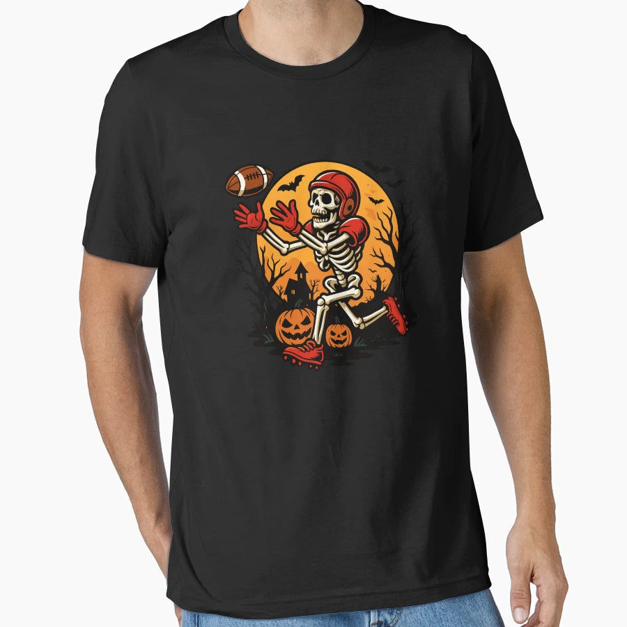 Receiver Skeleton Halloween Football T-Shirt - Unique Graphic Unisex - T-Shirt, Sweatshirt, Hoodie