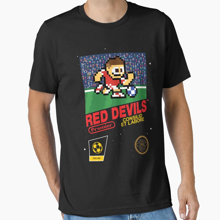 Red Devils 8 Bit Football Soccer T-Shirt - Novelty Apparel Unisex - T-Shirt, Sweatshirt, Hoodie