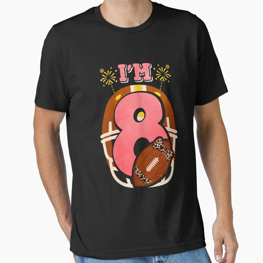 American Football Birthday 8 T-Shirt - Trendy Graphic Men Women - T-Shirt, Sweatshirt, Hoodie