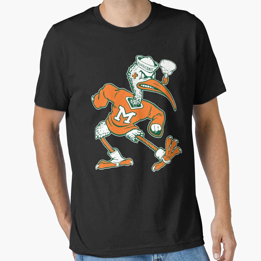 Sebastian Mascot Univ Miami Mascot T-Shirt - Aesthetic Graphic for Adults - T-Shirt, Sweatshirt, Hoodie