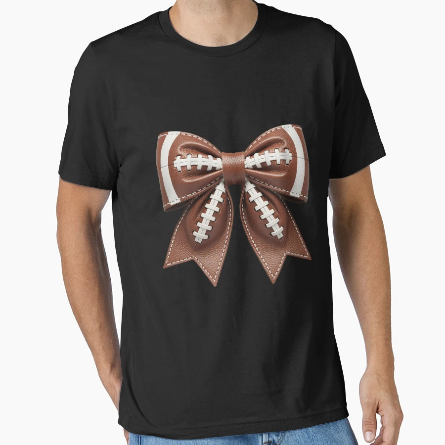 Football Coquette Bow Touchdown Season T-Shirt - Unique Graphic for Adults - T-Shirt, Sweatshirt, Hoodie