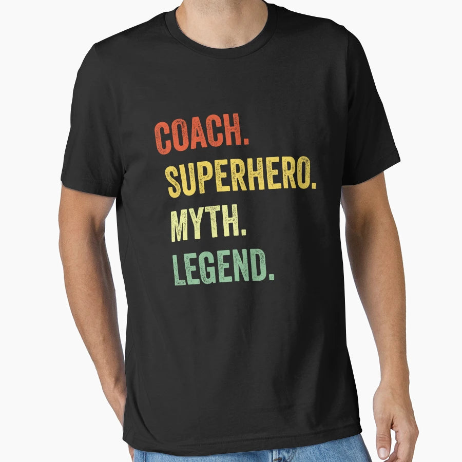 Husband Coach Myth Legend Coach Dad T-Shirt - Novelty Apparel Unisex - T-Shirt, Sweatshirt, Hoodie