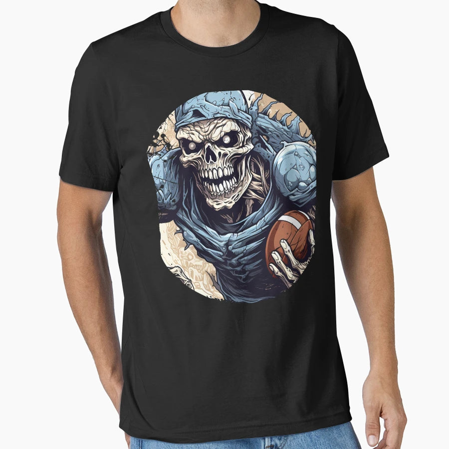Undead Gridiron Glory Zombie Footballer T-Shirt - Custom Art Print Unisex - T-Shirt, Sweatshirt, Hoodie
