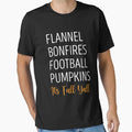 Flannel Bonfires Football Pumpkins Its T-Shirt - Trendy Graphic Unisex - T-Shirt, Sweatshirt, Hoodie