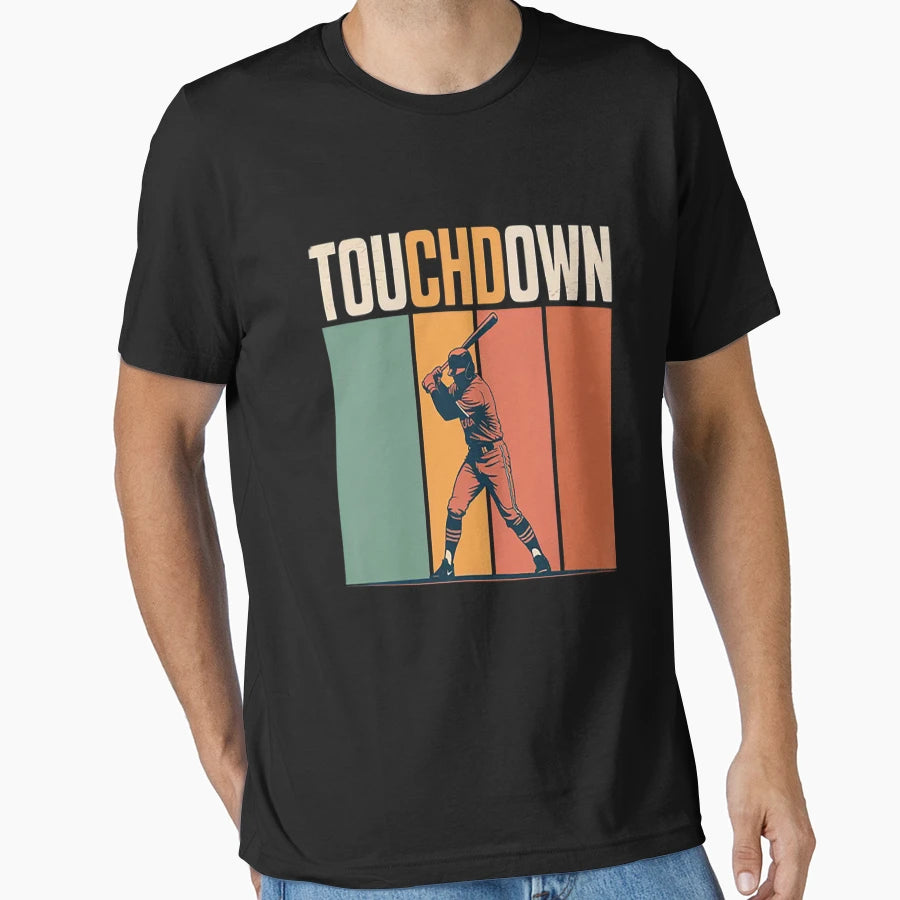 Touchdown Baseball Football Mixed T-Shirt - Aesthetic Graphic for Adults - T-Shirt, Sweatshirt, Hoodie