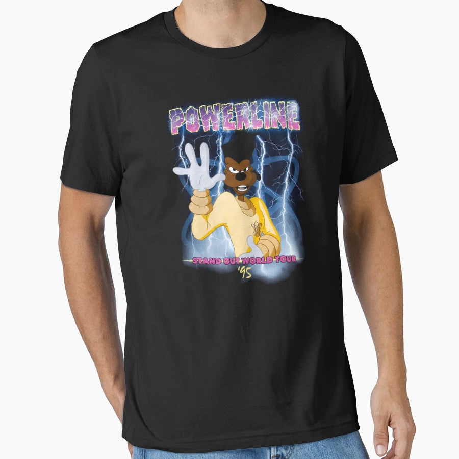 Cartoon Goofy Movie Powerline World T-Shirt - Minimalist Print Men Women - T-Shirt, Sweatshirt, Hoodie