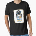 Blue Gold Vibes Only Football Leopard T-Shirt - Fun Novelty Design Unisex - T-Shirt, Sweatshirt, Hoodie