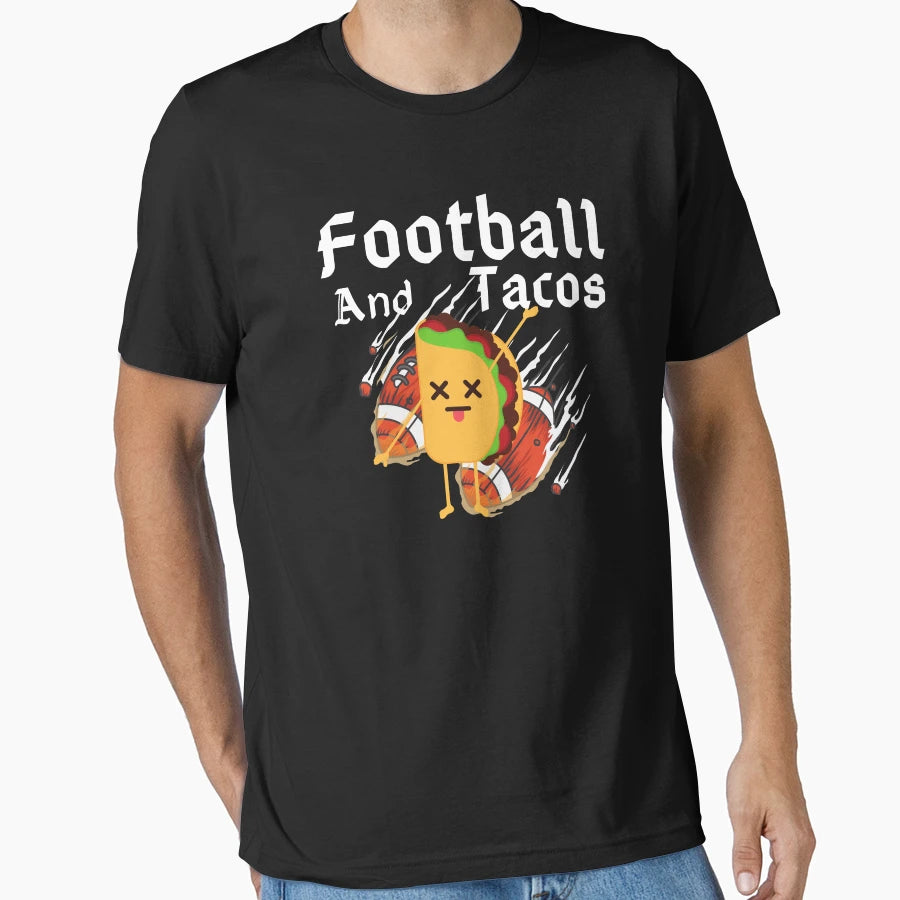 Football And Tacos Funny Tacos T-Shirt - Unique Graphic Unisex - T-Shirt, Sweatshirt, Hoodie