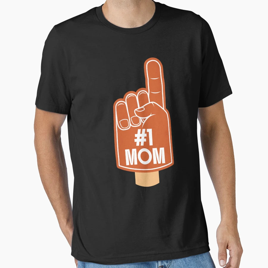 Mom Number One Red Foam Finger T-Shirt - Aesthetic Graphic Unisex - T-Shirt, Sweatshirt, Hoodie