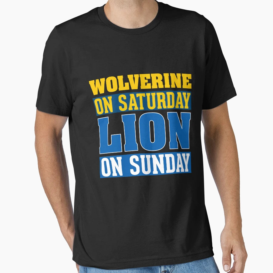 Wolverine Saturday Lion Sunday T-Shirt - Custom Art Print for Adults - T-Shirt, Sweatshirt, Hoodie