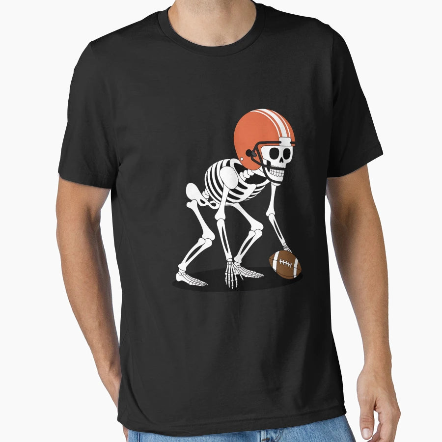 Skeleton Football Halloween Costume T-Shirt - Aesthetic Graphic Unisex - T-Shirt, Sweatshirt, Hoodie
