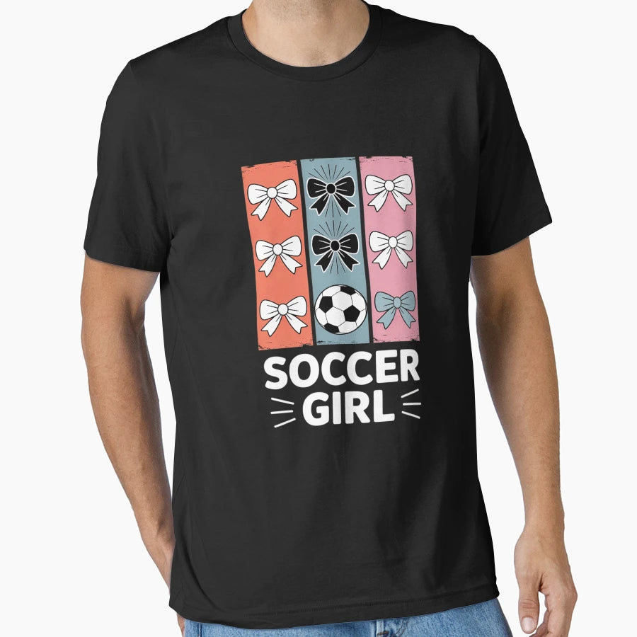 Soccer Coquette Bow Soccer Soccer T-Shirt - Aesthetic Graphic Men Women - T-Shirt, Sweatshirt, Hoodie