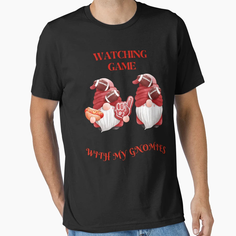 Watching Game My Gnomies Ball T-Shirt - Casual Everyday Wear for Adults - T-Shirt, Sweatshirt, Hoodie