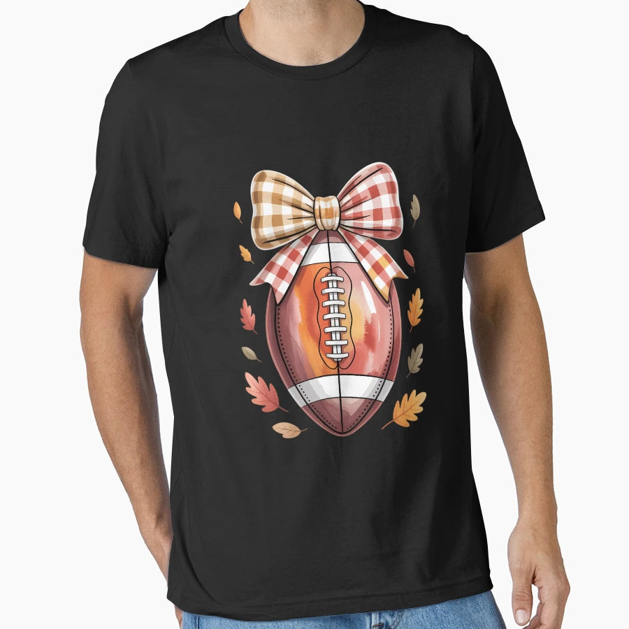 Coquette Bow American Football Autumn T-Shirt - Fun Novelty Design Unisex - T-Shirt, Sweatshirt, Hoodie