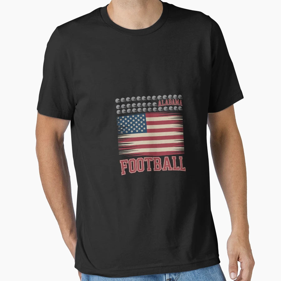 Patriotic Usa Flag Alabama Football T-Shirt - Fun Novelty Design Unisex - T-Shirt, Sweatshirt, Hoodie