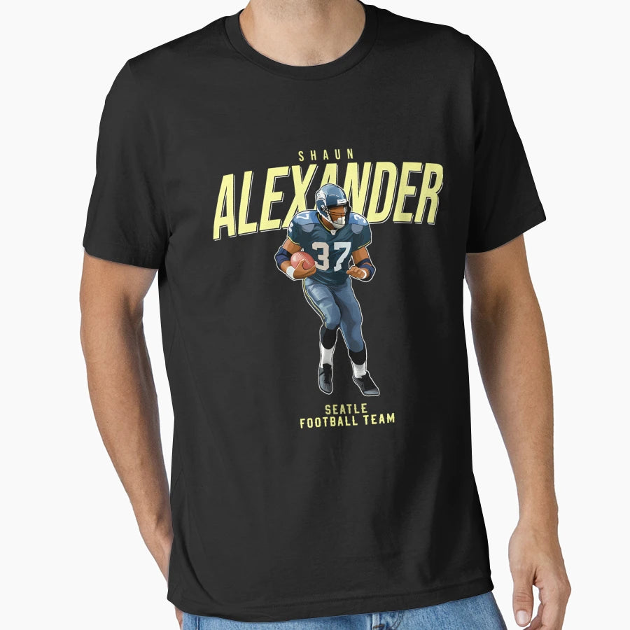 Shaun Alexander 37 Seattle Football Team T-Shirt - Custom Art Print Unisex - T-Shirt, Sweatshirt, Hoodie